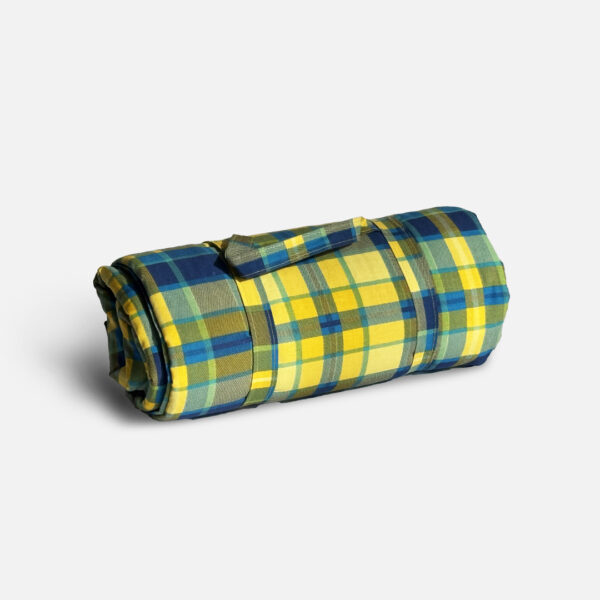 Picnic Blanket Blue Yellow Tartan