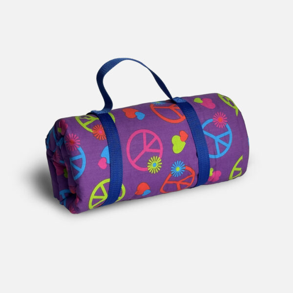 Picnic Blanket Peace Love and Purple