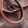 Dark Mahogany Leather Cross Body Tote Bag