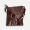 Dark Mahogany Leather Cross Body Tote Bag