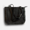 Classic Black Leather Shoulder Tote Bag - Medium