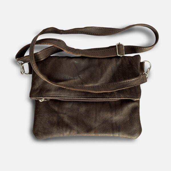 Embo001 - 1 The Embo Messenger Bag in Dark Choc Brown Leather